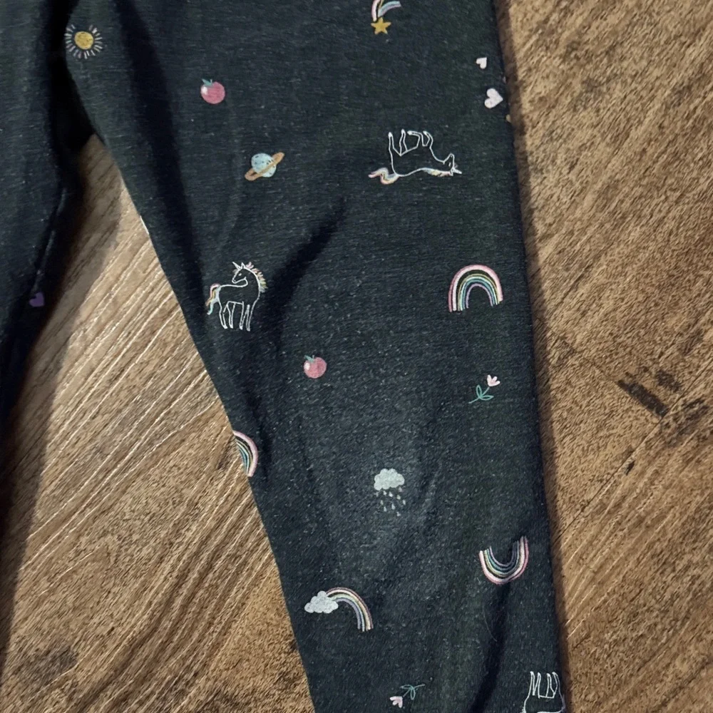 Kids Black Patterned Leggings